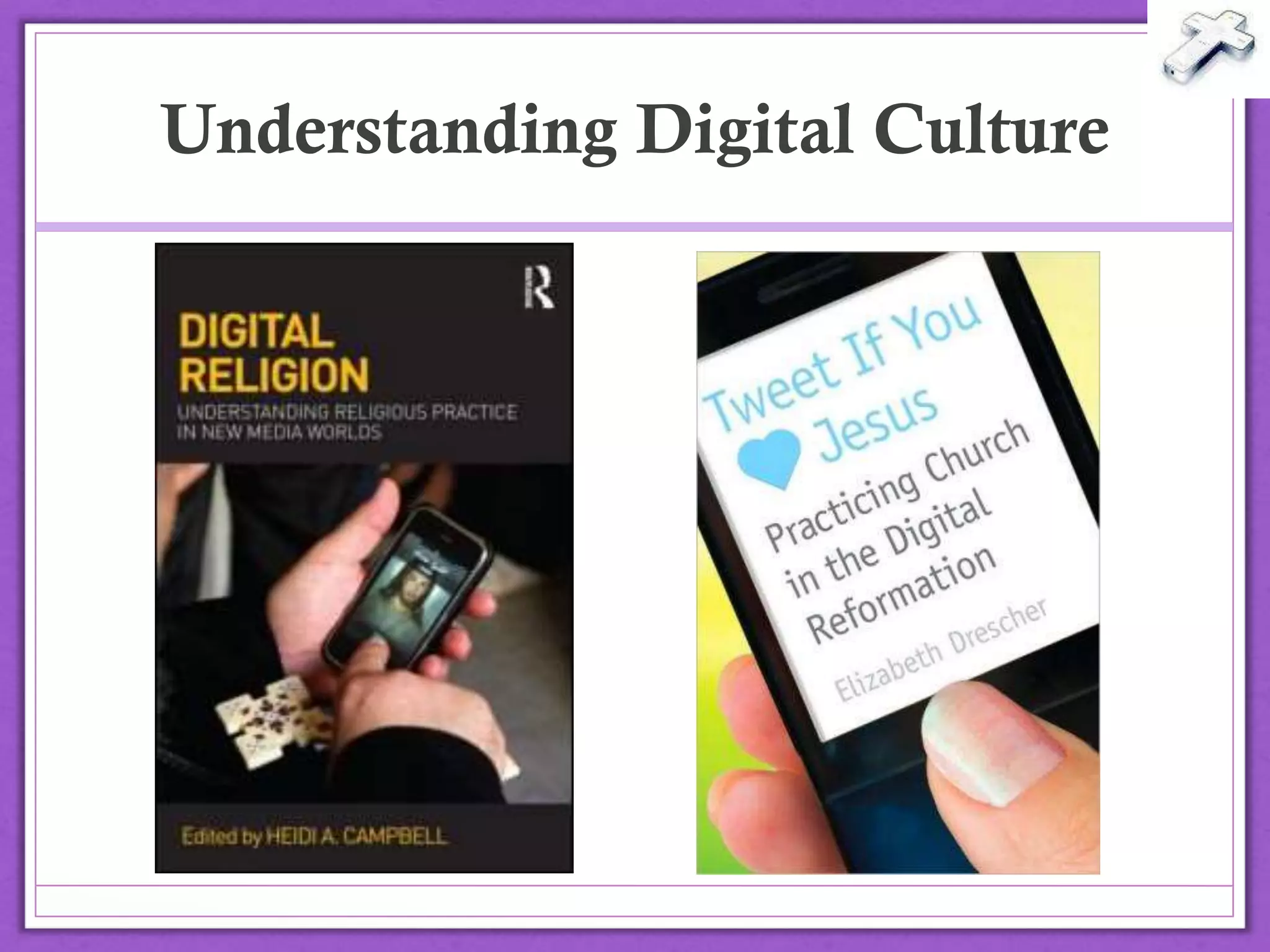 The digital environment is not a parallel or purely
virtual world, but is part of the daily experience of
many people, especially the young. Social networks
are the result of human interaction, but for their part
they also reshape the dynamics of communication,
which builds relationships: a considered
understanding of this environment is therefore a
prerequisite for a significant presence there.
Pope Benedict XVI (2013)
@drbexl
 