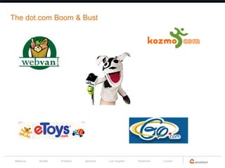 The dot.com Boom & Bust




 Bellevue   Seattle   Portland   Spokane   Los Angeles   Baltimore   London
 