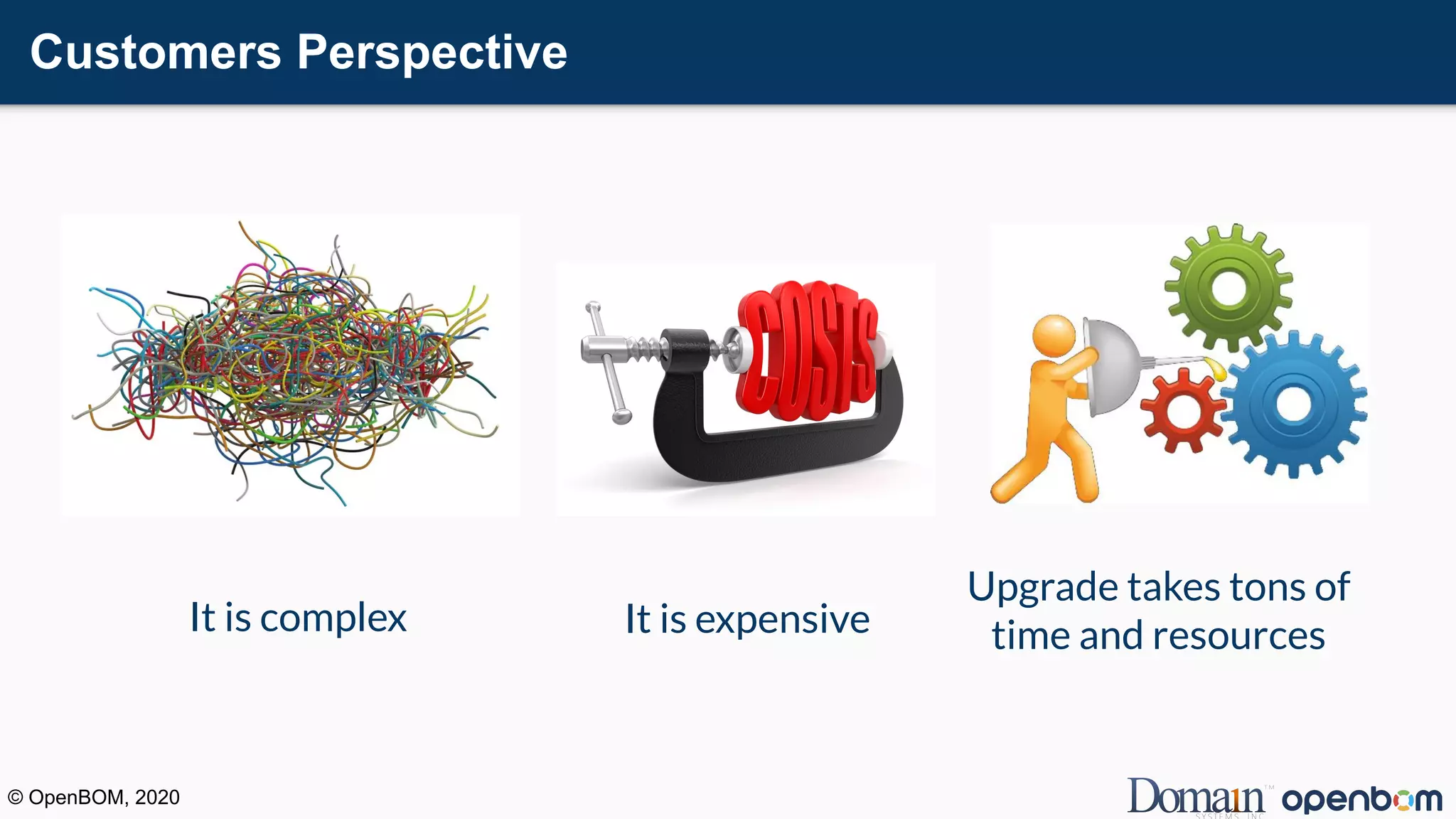 Customers Perspective
© OpenBOM, 2020
It is complex It is expensive
Upgrade takes tons of
time and resources
 