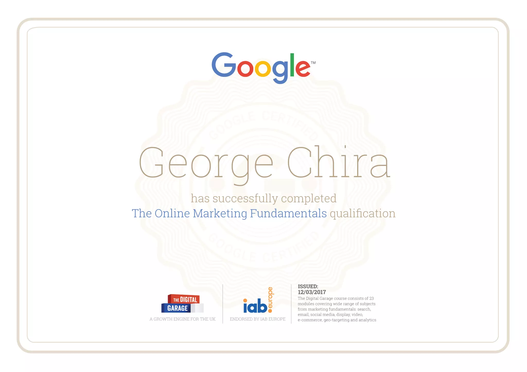 The digital garage certification PPT