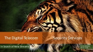 In Search of New Streams Parviz Iskhakov
March, 2016
The Digital Telecom Security Services
 