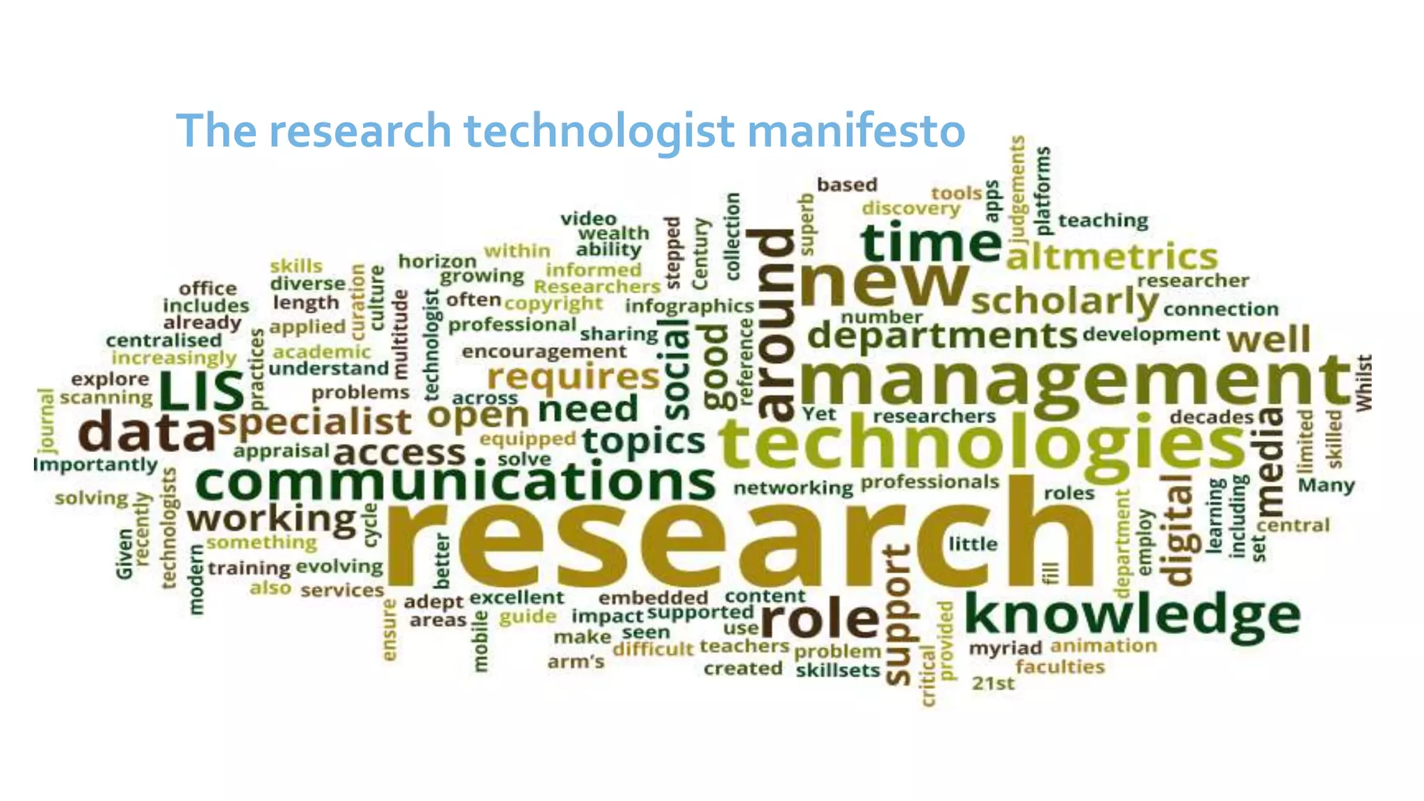 The research technologist manifesto
 