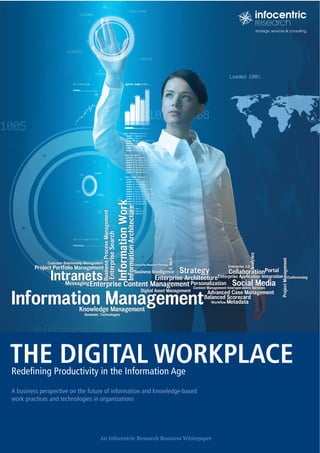 THE DIGITAL WORKPLACE
Redeﬁning Productivity in the Information Age
A business perspective on the future of information and knowledge-based
work practices and technologies in organizations




                                  An Infocentric Research Business Whitepaper
 