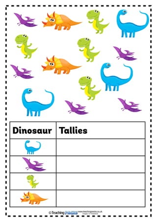 johnnyodoherty@hotmail.com>johnnyodoherty@hotmail.com> 
Dinosaur Tallies
www.teachingpacks.co.uk
Images: © ThinkStock©
 
