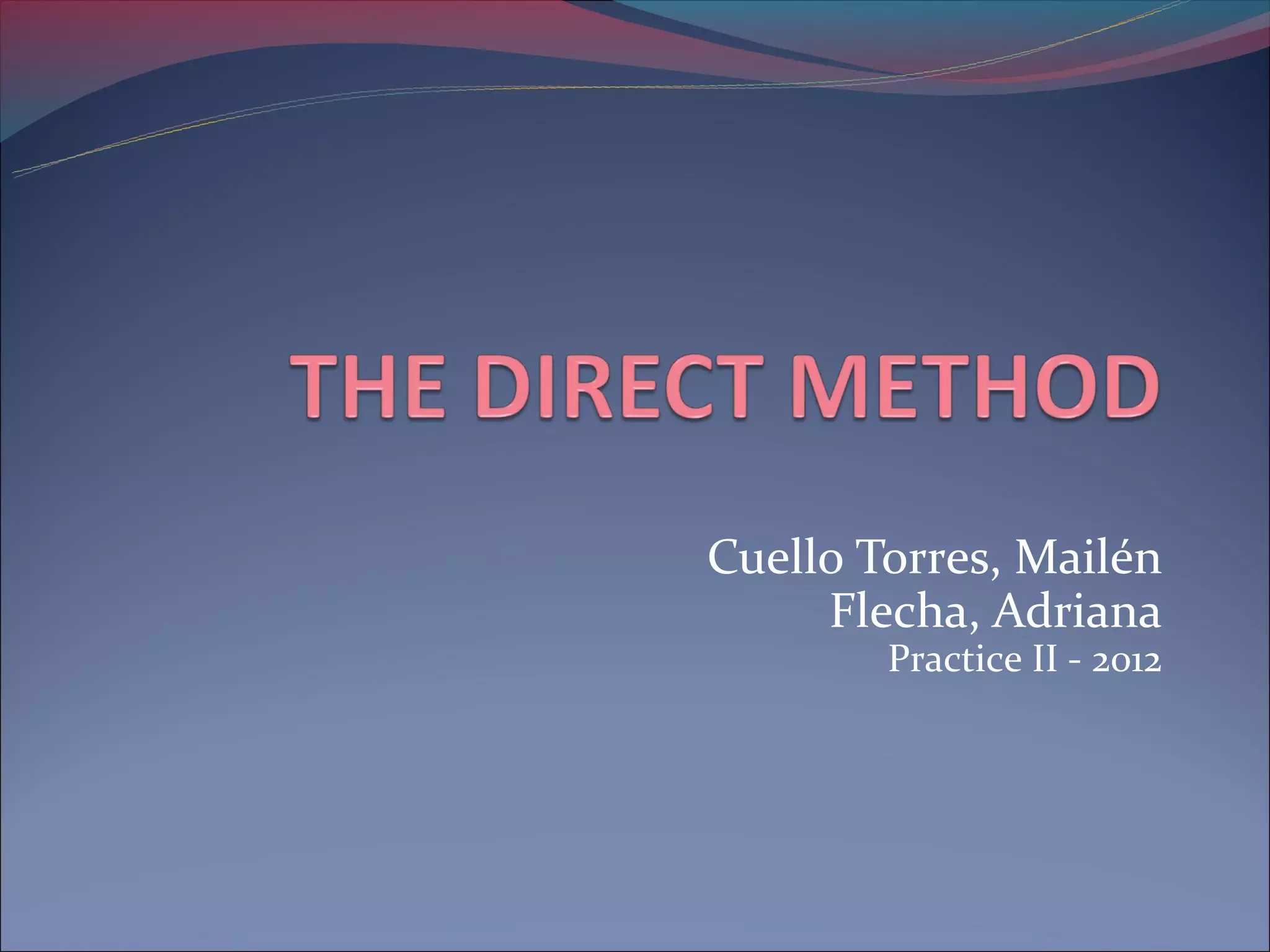 Cuello Torres, Mailén
Flecha, Adriana
Practice II - 2012