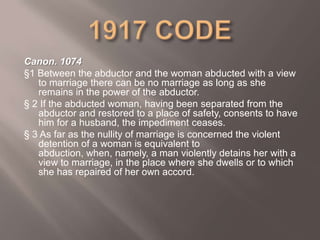 Diriment The diriment impediment of abduction | PPTX