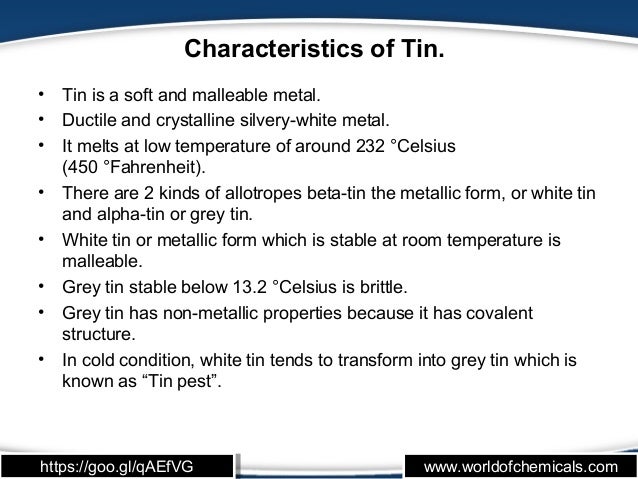 The discovery of tin(sn)
