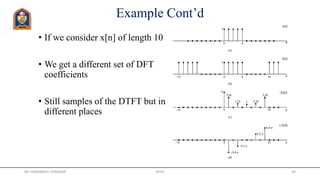 Example Cont’d
• If we consider x[n] of length 10
• We get a different set of DFT
coefficients
• Still samples of the DTFT but in
different places
Mr. HIMANSHU DIWAKAR JRTGI 10
 