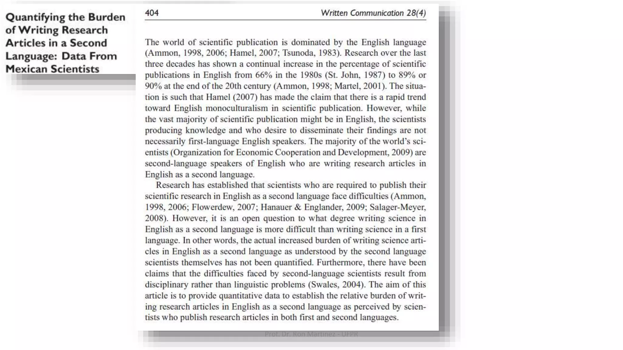 Prof. Dr. Ron Martinez - UFPR
 