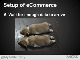 Setup of eCommerce
6. Wait for enough data to arrive

@AlysonMurphy

 