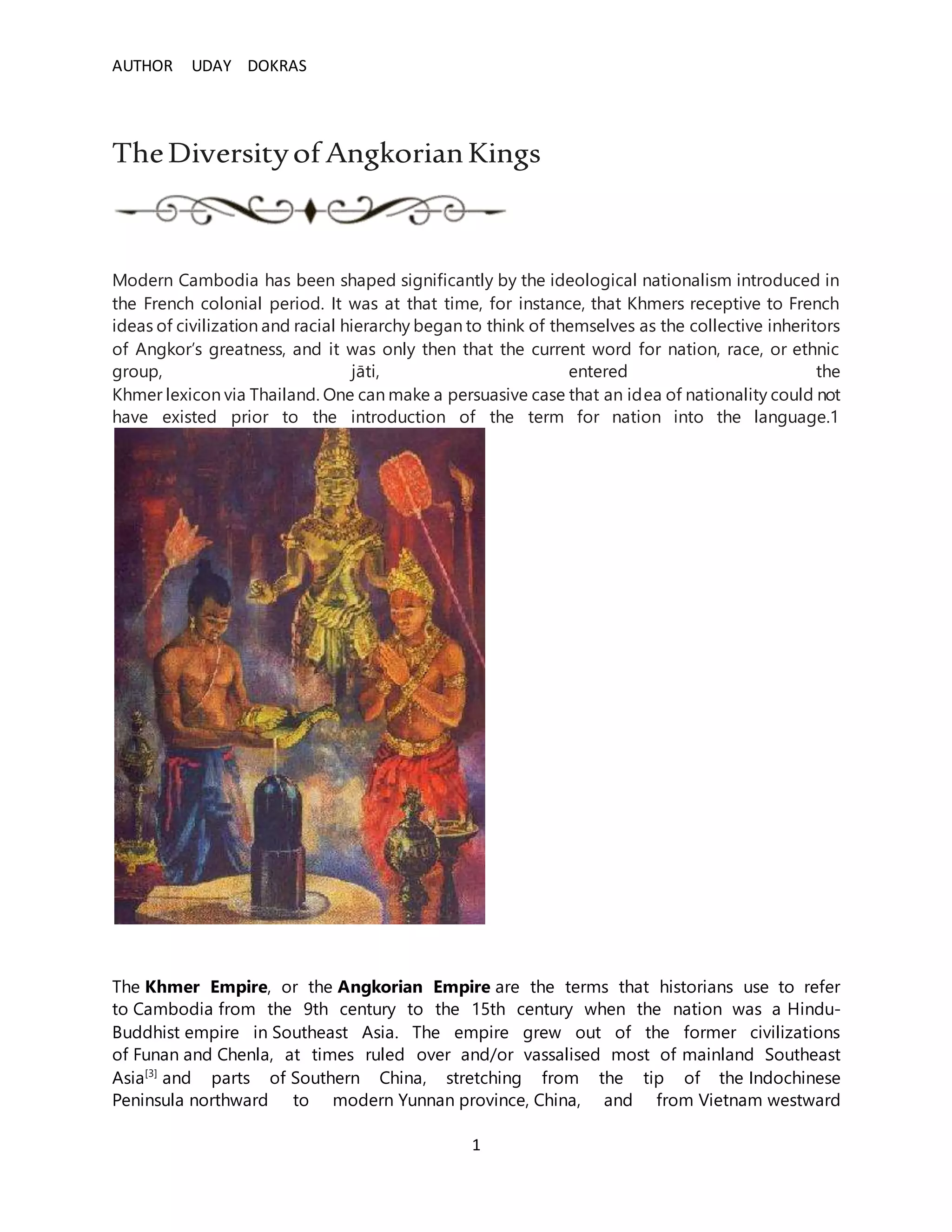 The diversity of angkorian kings | DOCX