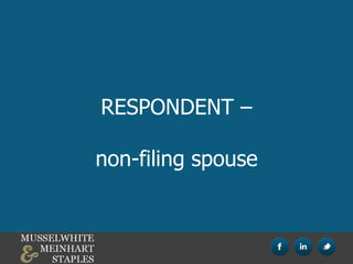RESPONDENT –
non-filing spouse
 