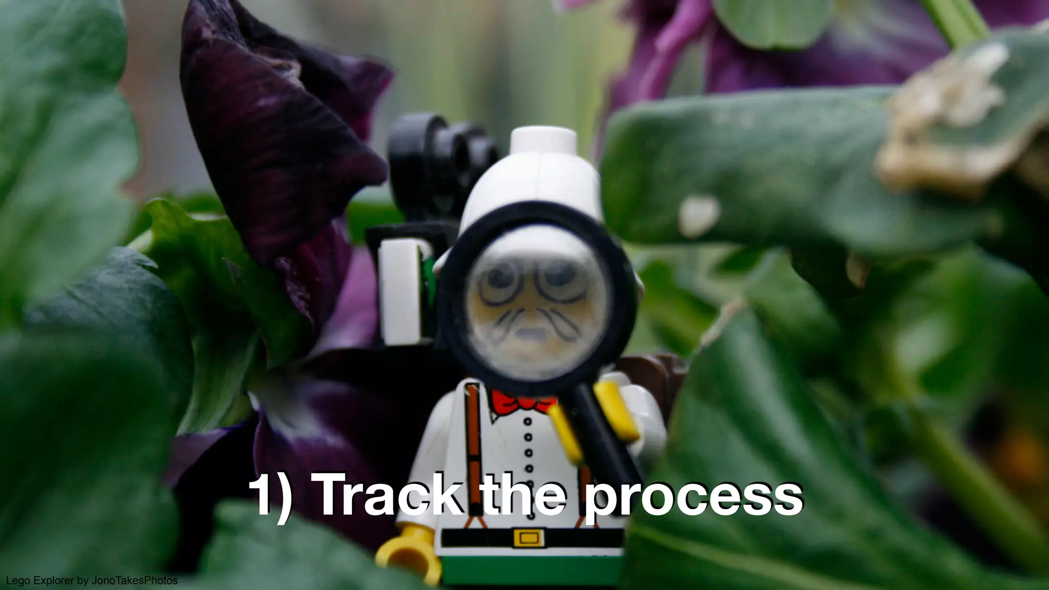 1) Track the process 
Lego Explorer by JonoTakesPhotos 
 