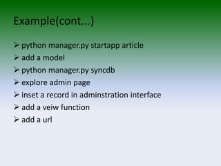 The Django Web Application Framework 2