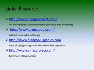 The Django Web Application Framework 2