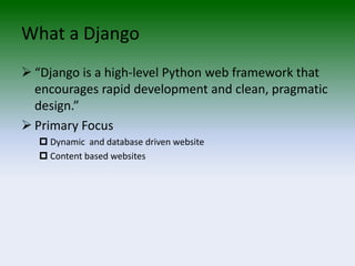 The Django Web Application Framework 2