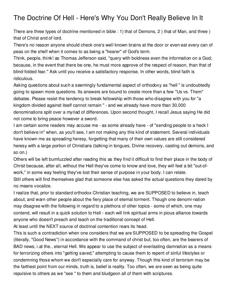 Dissertation on the doctrine of hell