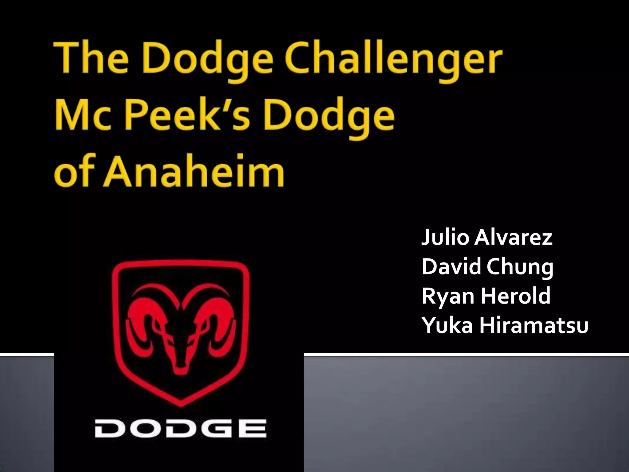 The dodge challenger | PPT