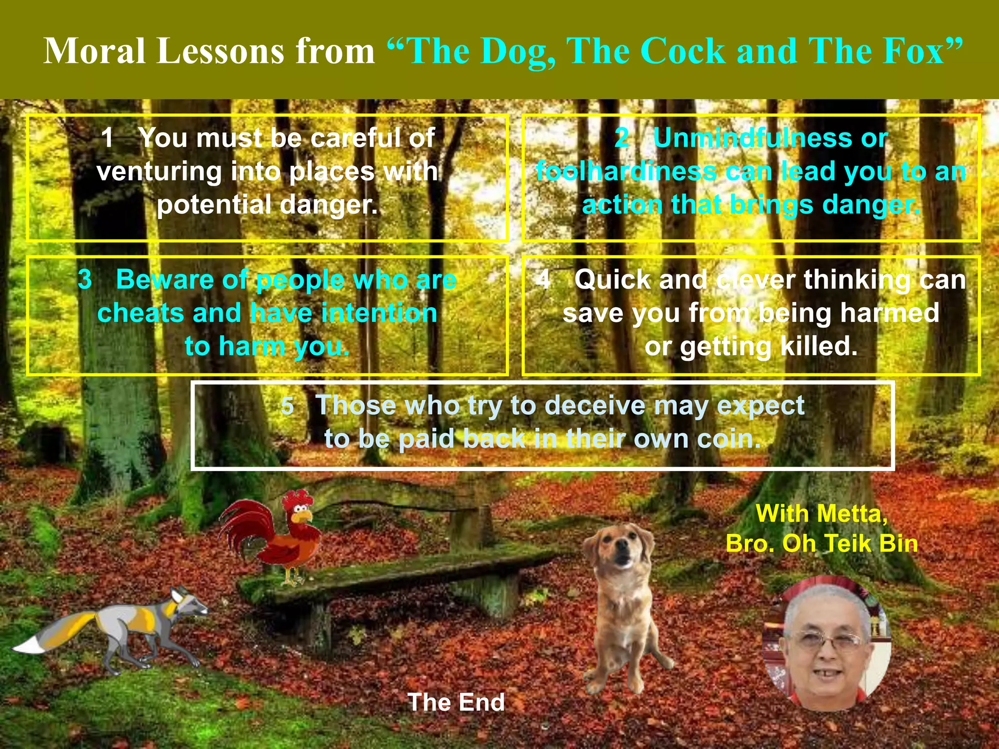 The Dog, the Cock and the Fox - A Fable with Moral Lessons | PPT