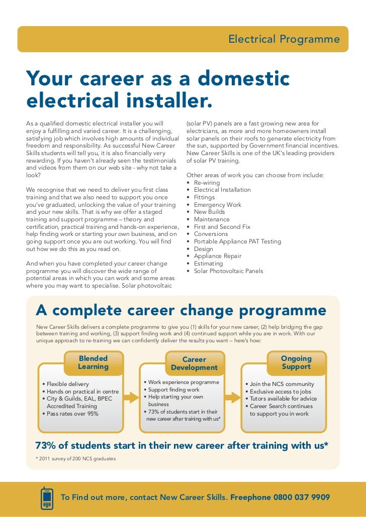 The domestic electrical trade A great opportunity for you!