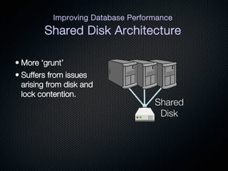 Improving Database Performance !
Shared Nothing Architecture
 