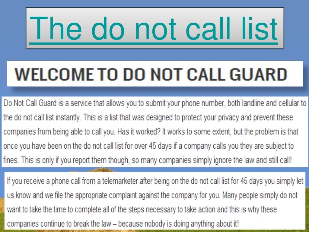 The do not call list