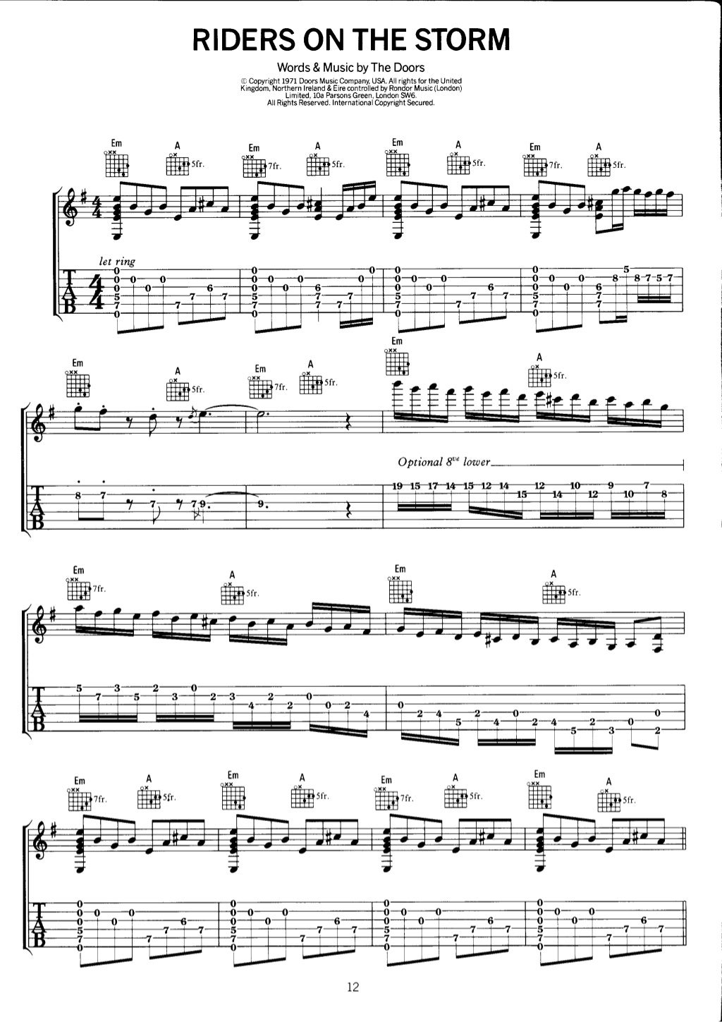 The Doors Supertab For Guitar Music Sheet