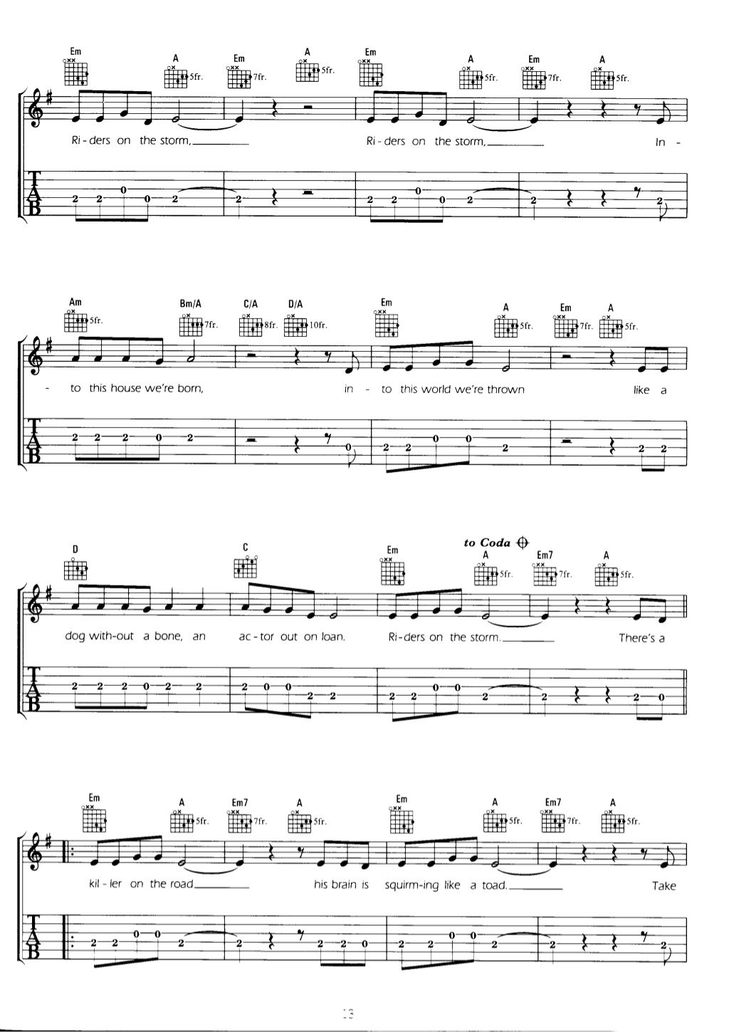 The Doors Supertab For Guitar Music Sheet