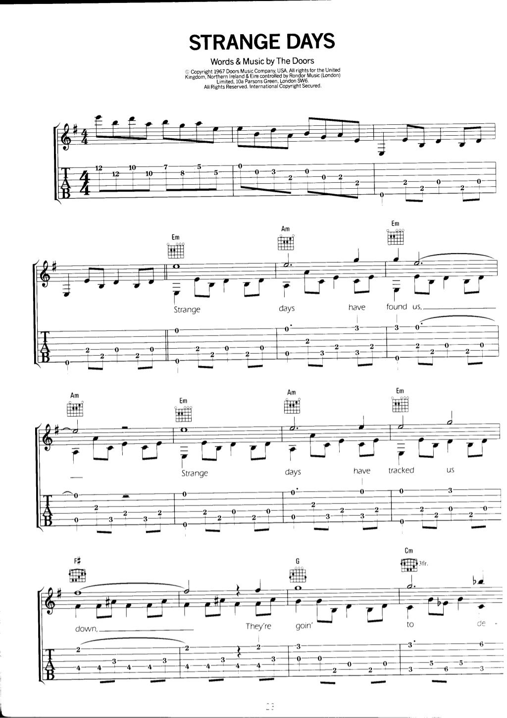 The Doors Supertab For Guitar Music Sheet