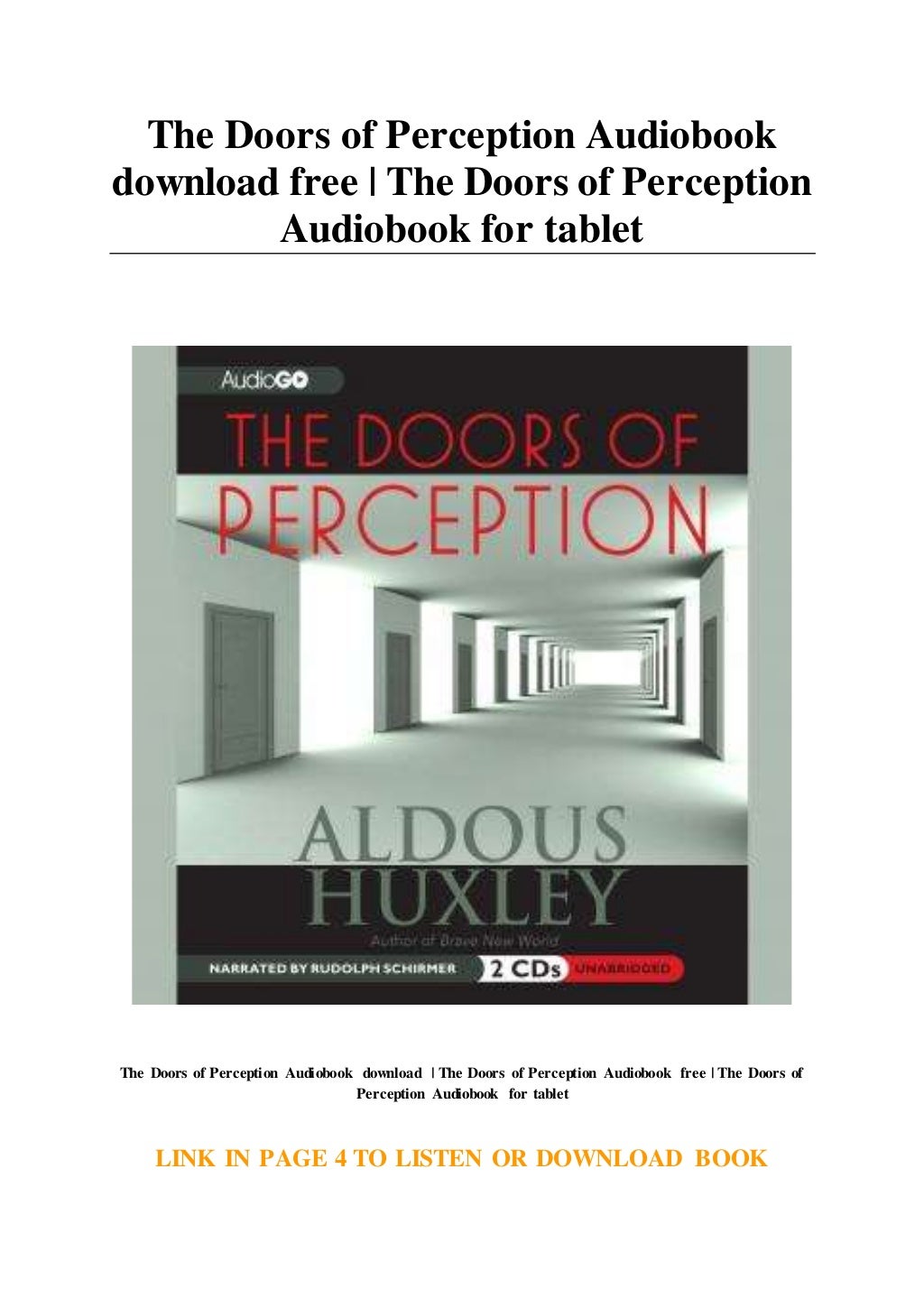 The Doors of Perception Audiobook download free The Doors of Percep…