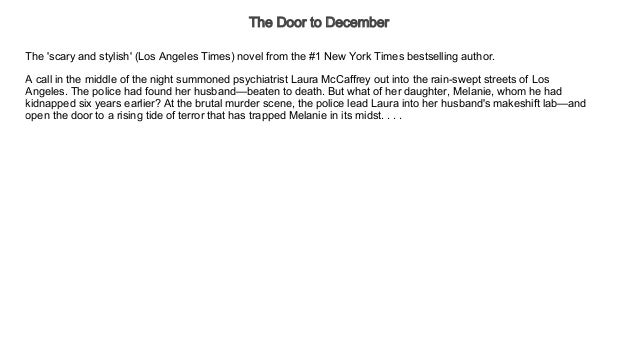 Free Audio Books Mp3 The Door To December