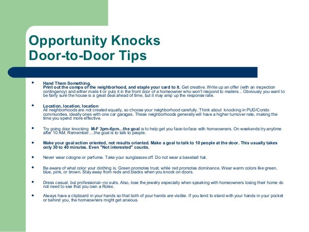 Door Knocking In Real Estate