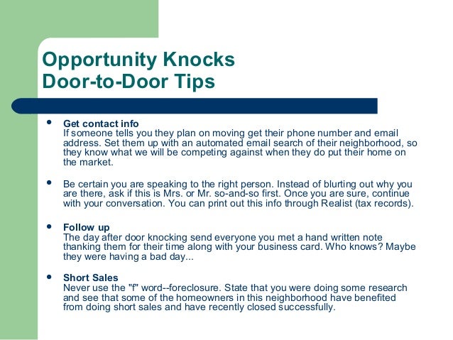 Door Knocking In Real Estate