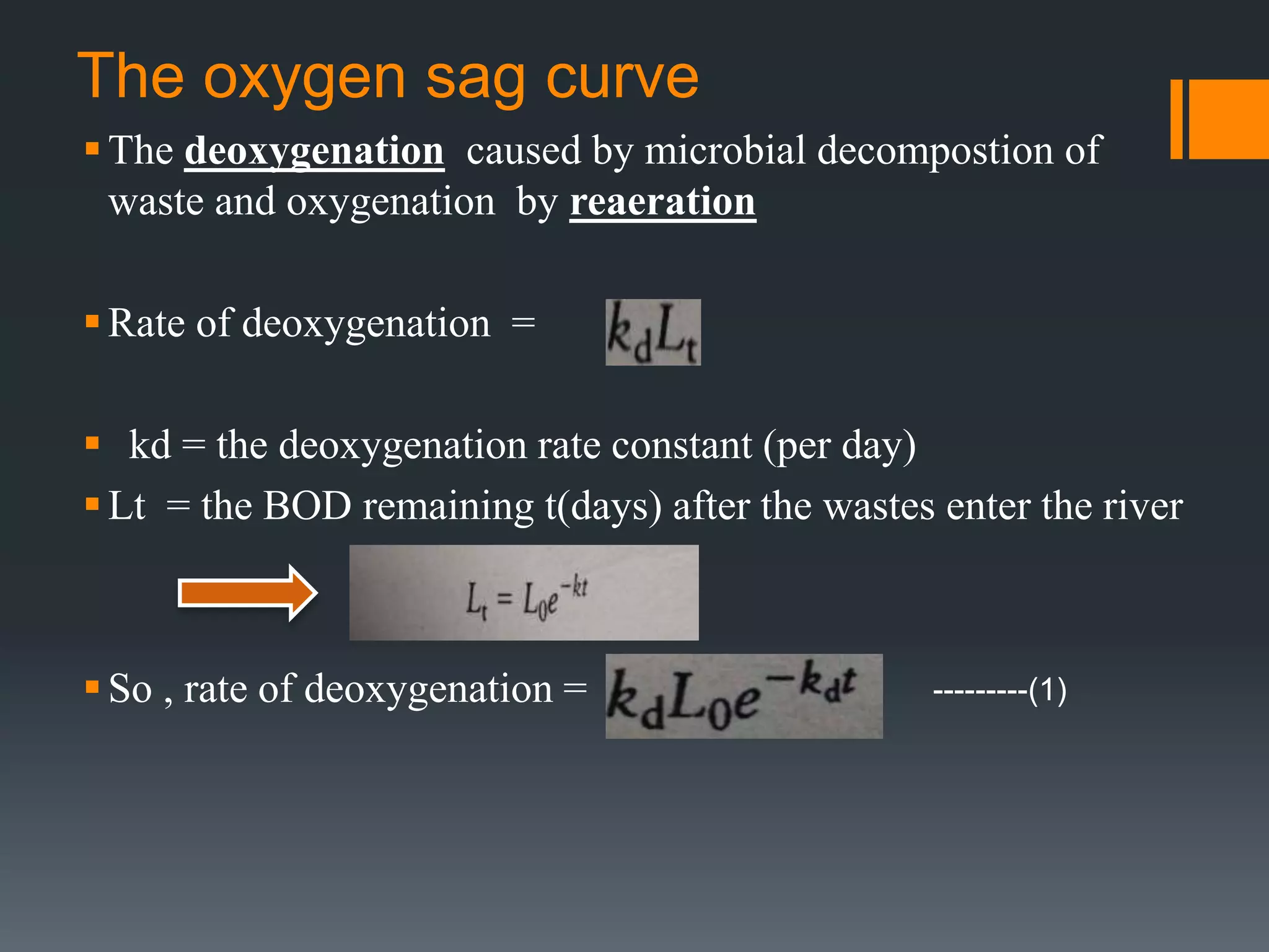 The do sag curve and the streeter phelps equation | PPTX