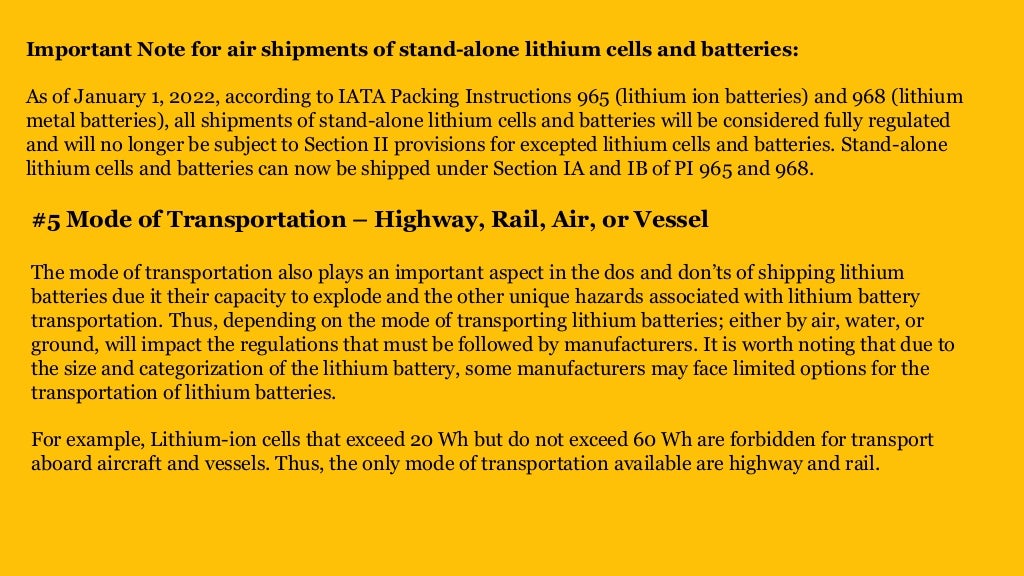 The Dos and Don’ts of Shipping Lithium Batteries | PPTX