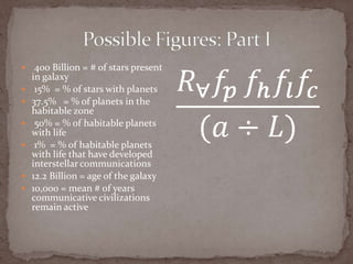 The Space Case (Drake) Equation | PPTX