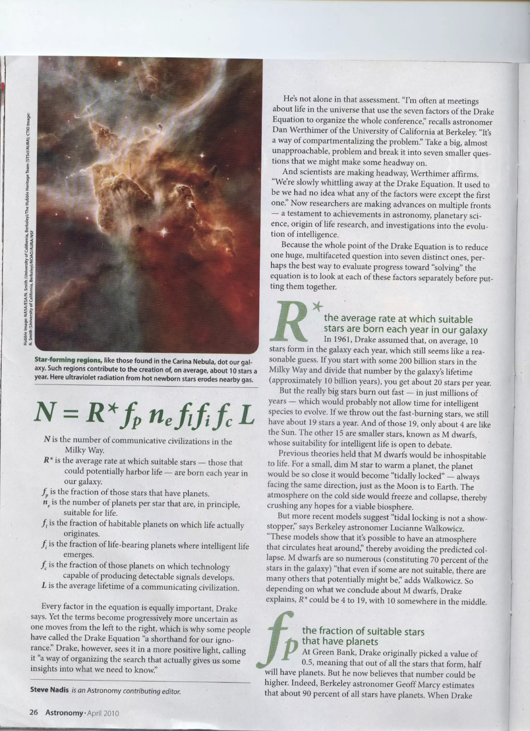 The drake equation revisited