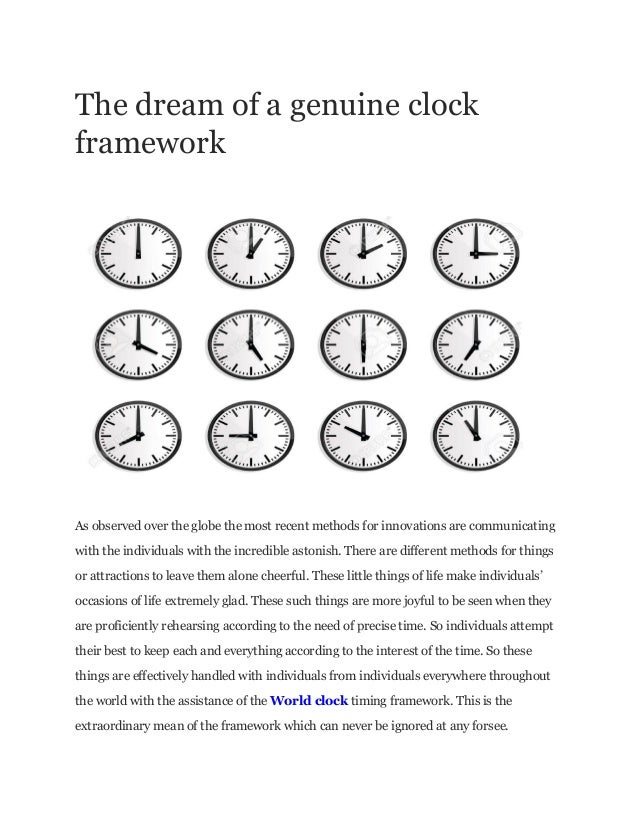 The dream of a genuine clock framework