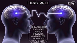 THESIS PART II
WE ONLY SUCCEED
IF WE CREATE
PERFECT
STRUCTURES,
AND PLACES FOR
OUR SMARTEST
THINKERS & BEST
 