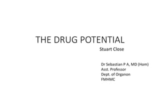 THE DRUG POTENTIAL
Stuart Close
Dr Sebastian P A, MD (Hom)
Asst. Professor
Dept. of Organon
FMHMC
 