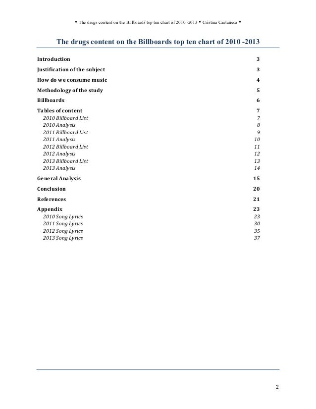 The Drugs On The Billboards Top Ten Of 10 13