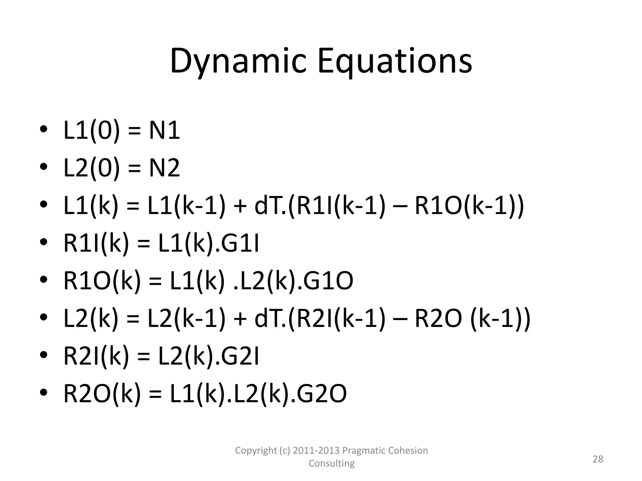 Project Curve Types
Area The initial number of Cohesive Requirements and the initial
number of Inconsistent Requirements are in Area 1
Area 1: There are a lot of
Inconsistent and
Cohesive requirements
at the same time but the
number of Inconsistent
requirements is above
the threshold line T1.
T1 joins (0,0) to (E1,E2)
-There are lots of requirements of both types resulting in a
steady decrease of the number of Cohesive and Inconsistent
Requirements. In this phase, both types of Requirements
initially undermine each other in a none productive way.
-When the number of Cohesive requirements drops below E1,
the number of Inconsistent requirements begins to increase
and continue to do so while less and less Cohesive
requirements exist due to the introduction of inconsistencies.
-With more and more Inconsistent requirements, the project
eventually falls to its doom by lacking enough Requirements
Cohesion.
28
Copyright (c) 2011-2015 Pragmatic Cohesion
Consulting; All Rights Reserved
 
