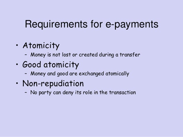 of cash (e-cash) electronic properties electronic systems The payment of cash (e-cash) electronic properties electronic systems The payment