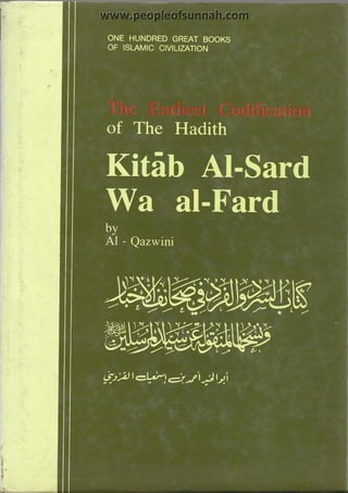 The Earliest Codification of Hadith: Kitab al-Sard wa al-Fard