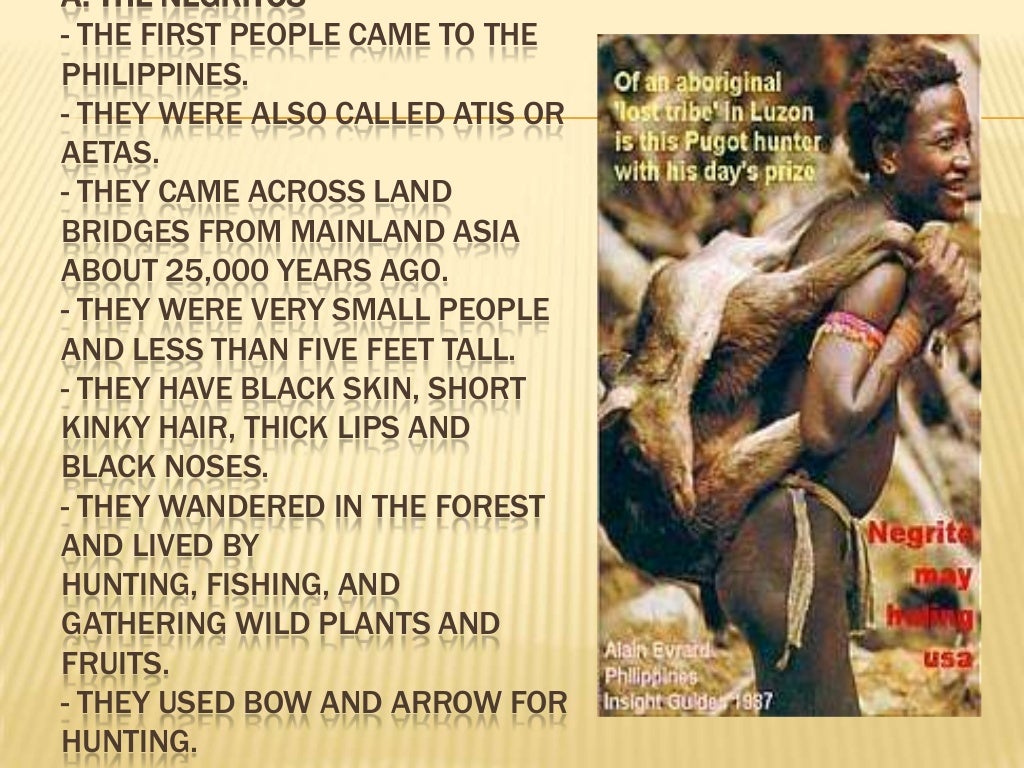 The early ancestors of the filipino's