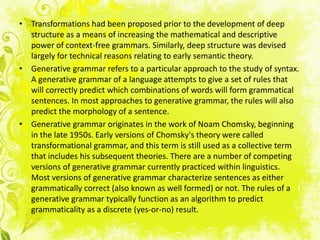 The early theroy of chomsky | PPTX