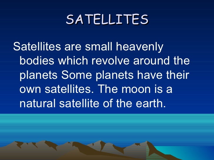 Essay on natural satellites