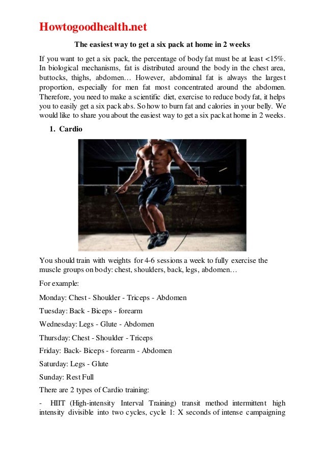 good ways to get a six pack at home