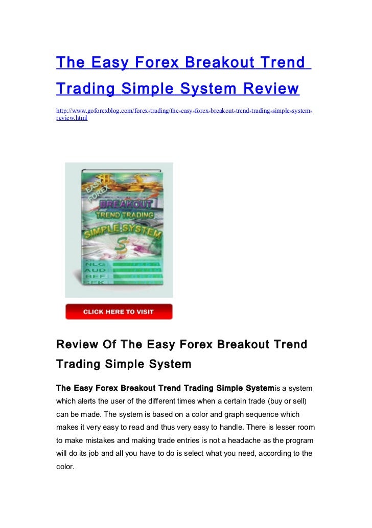 Review The Easy Forex Breakout Trend Trading Simple System - 