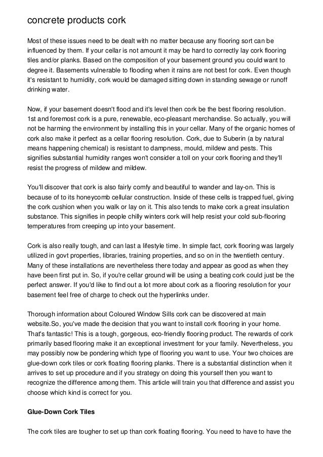 concrete products cork